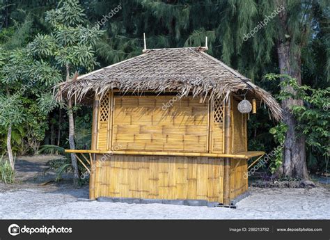 Bamboo Hut On The Tropical Sand Beach In Island Koh Phangan Thailand