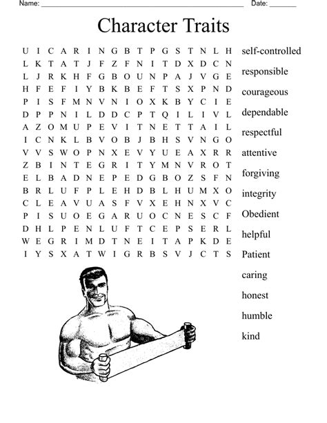 Positive Character Traits Word Search Wordmint