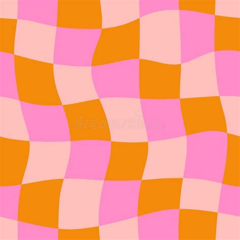 Groovy Checkerboard Seamless Pattern Psychedelic Abstract Background