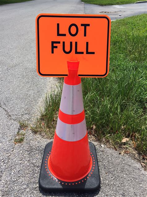 Traffic Cone Sign Lot Full Black On Orange Traffic Cones For Less