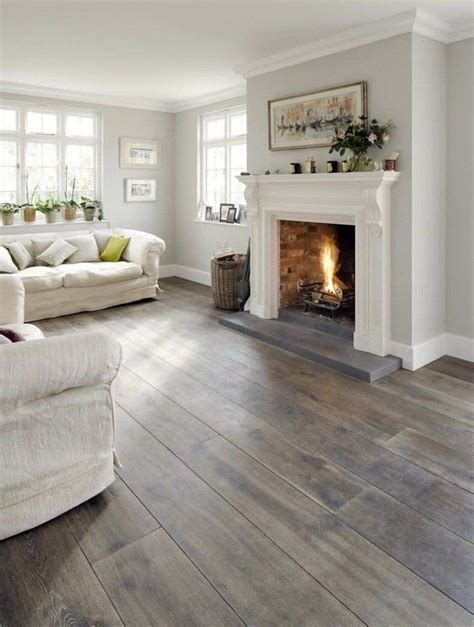 hardwood floor color ideas - Google Search in 2020 | Grey walls living