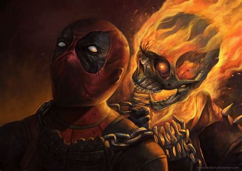 Deadpool Vs Ghost Rider By Montjart In 2023 Ghost Rider Marvel Ghost