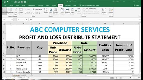 Profit And Loss Template Excel