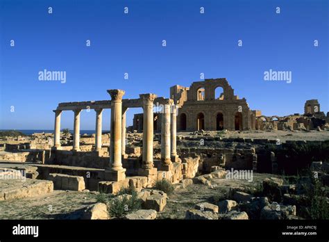 Roman Ruins At Sabratha Stock Photo Alamy