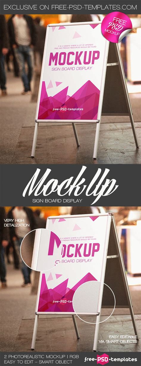 Free Sign Board Display Mock Up In Psd Free Psd Templates