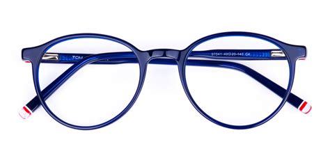 Navy Blue Rimmed Round Glasses Slackcote Specscart