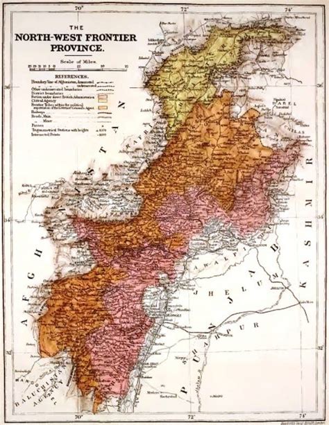 Maps North West Frontier Province From The Black Mountain To