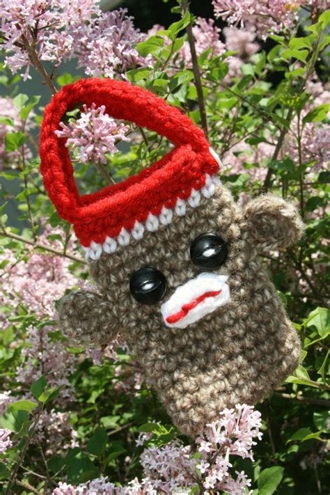 Sock monkey cell phone iPhone holder case cover cozy crochet | Etsy