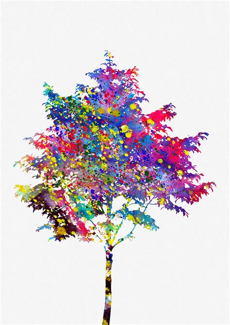 Tree Colorful Digital Art By Erzebet S Fine Art America