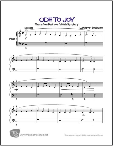 The first tune my beginning piano students this semester are learning to play is that familiar and sticky melody known the world over as ode to joy. it was playtime for me. Ode to Joy (Beethoven) | Beginner/Easy Piano Sheet Music (Digital Print)