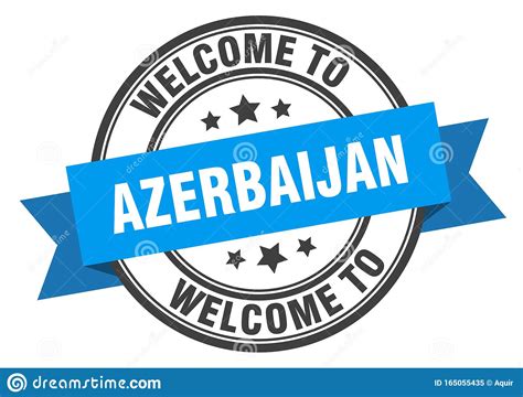 Welcome To Azerbaijan Welcome To Azerbaijan Isolated Stamp Stock