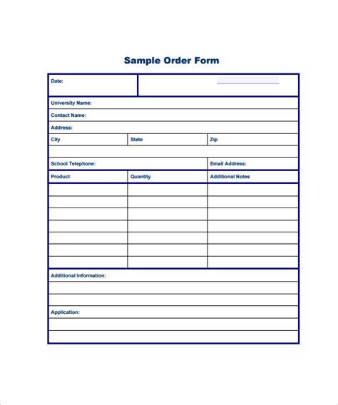 Basic Printable Order Forms Templates Free For Word Printable Forms