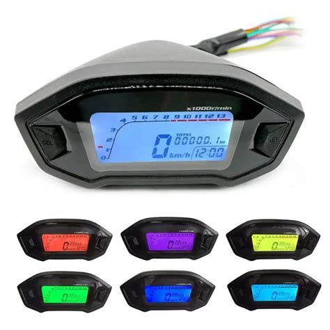 High Quality Waterproof DC 8 12V Motorcycle LCD Display KM Mile RPM