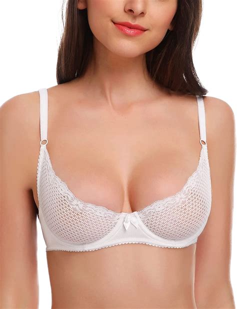 Buy Wingslove Women S Sexy Cup Lace Bra Balconette Mesh Underwired