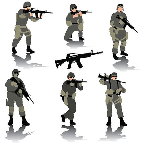 20 Crouching Soldier Silhouette Stock Illustrations Royalty Free
