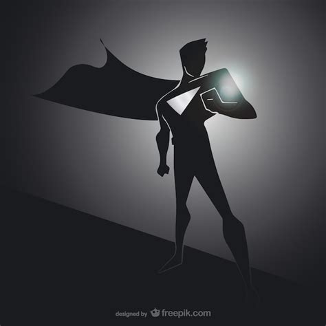 Black Superhero Silhouette Free Vector