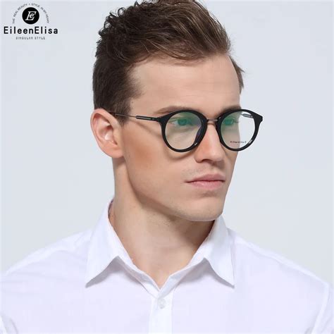 Ee 2017 High Quality Acetate Men Brand Optical Frame Round Eyeglasses