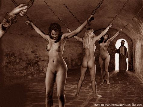 Naked Woman Chained Slave Photo