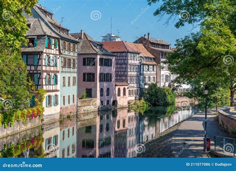 Colourful Houses At Petite France District In Strasbourg Germany Stock