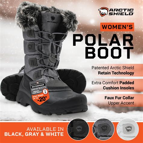 Arcticshield Polar Fur Accented Womens Winter Boots For Women With Heat