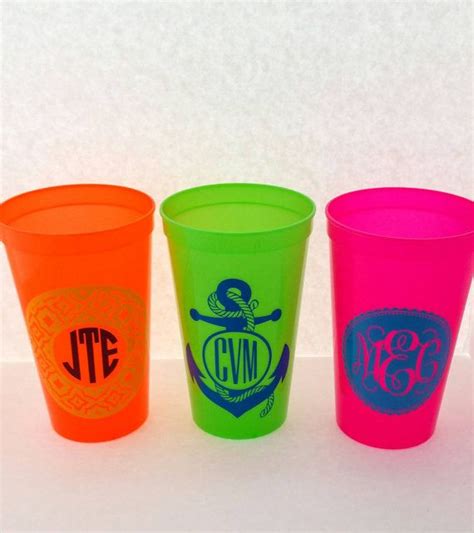 Neon Stadium Cups With Snap On Lid And Straw Check Out This Item In My Etsy Shop E