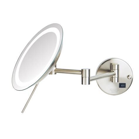 It has a standard surface on one side and a three times magnifying one on the wall mounted, lighted mirror for makeup tasks. Jerdon LED 8x Magnifying Wall Mount Makeup Mirror ...