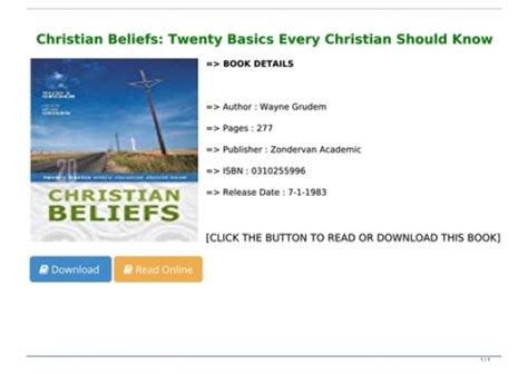 Pdf Download Christian Beliefs Twenty Basics Every Christian Should