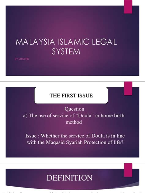 2007, malayan law journal sdn. MALAYSIAN ISLAMIC LEGAL SYSTEM.pptx | Doula | Childbirth