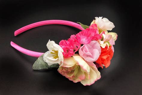 Flower Headband Shades Of Pink And Blush Flowers Adorn This Satin