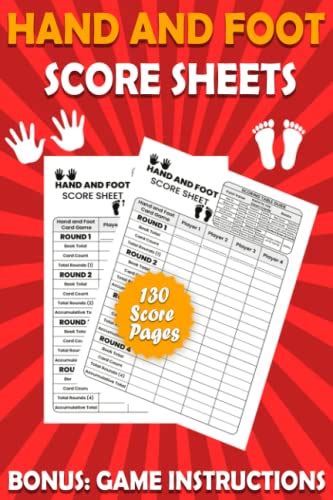 Hand And Foot Score Sheets 130 Medium Score Pads For Scorekeeping