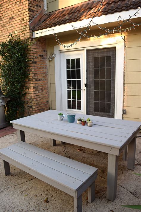 This weekend we built them a farmhouse bench to go with it! DIY Farmhouse Benches - Positively Beautiful Life