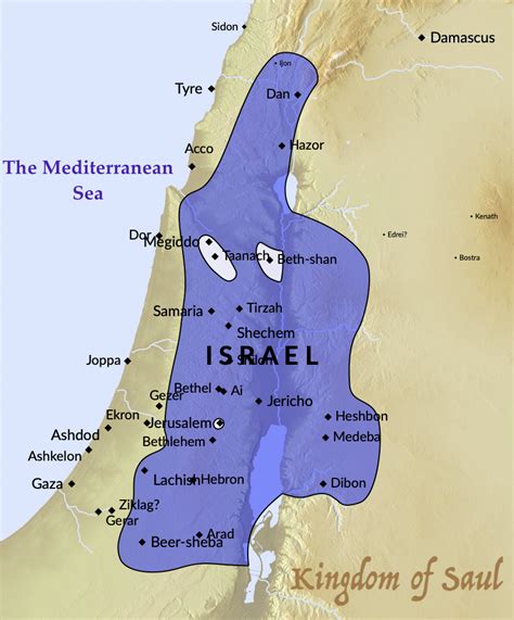 Biblical Israel Map Outline