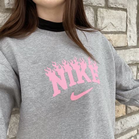 Nike Flame Inspired Crewneck Sweatshirt Etsy