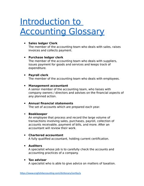 Introduction To Accounting Glossary Introduction To Accounting
