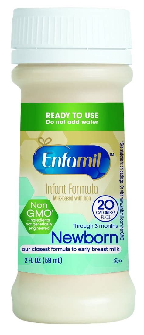 Enfamil Newborn Non Gmo Baby Formula Nursette Bottles 2 Oz 6 Count