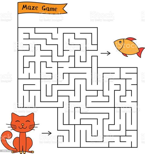 Cartoon Cat Maze Game Stock Illustration Download Image Now Istock