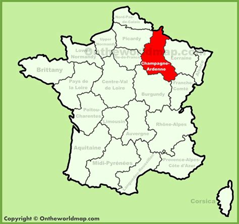 Champagne Ardenne Location On The France Map