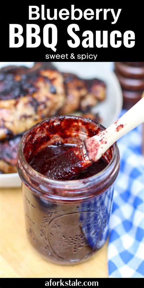 Blueberry Bbq Sauce Sweet And Spicy Recipe Blueberry Bbq Sauce Recipe Homemade Bbq Sauce