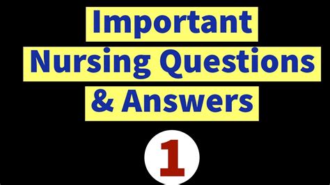 Important Nursing Questions And Answers For Esic Nimhans Barc Etc Youtube