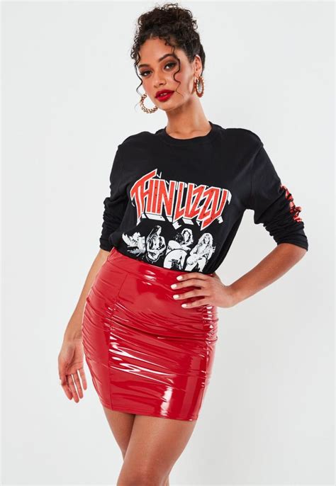 Missguided Black Vinyl Mini Skirt
