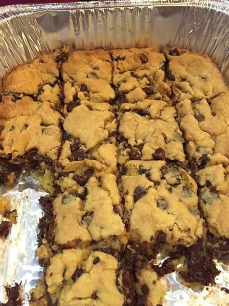 Lazy Chocolate Chip Cookie Bars 1 Stick Of Butter 2 Eggs 1 Yellow Cake