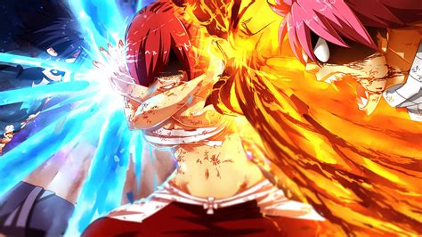Natsu Dragneel Gray Fullbuster Erza Scarlet Fairy Tail Anime Fairy