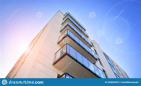 New Apartment Building On A Sunny Day Modern Residential Architecture