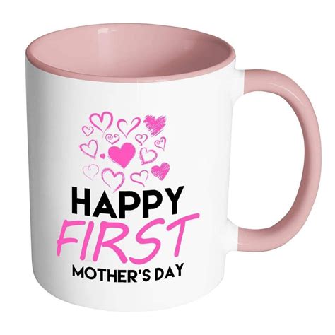 Mothers day gift for grandma nana belongs to custom name mug, personalized with grand kids names. Happy First Mothers Day Mug White 11oz Accent Coffee Mugs ...