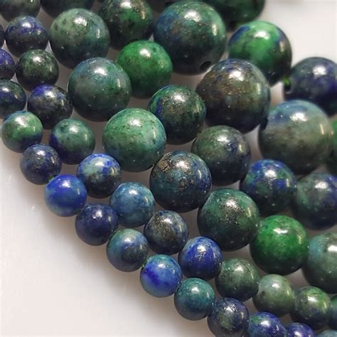 Natural Lapis Lazuli Green Round Smooth Beads Dyed Etsy Australia