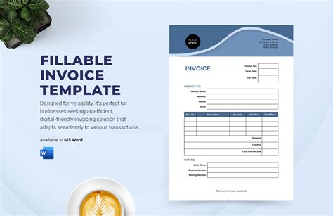 Fillable Invoice Template In Word Download