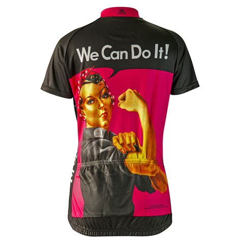 Rosie The Riveter Hot Pink Womens Cycling Jersey Brainstorm Gear