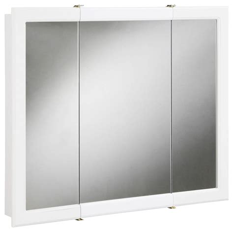 Choose the cabinet style, door direction, hinge finish & door panel. Concord White Gloss Tri-View Medicine Cabinet Mirror with ...