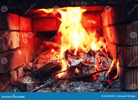 Old Oven With Flame Fire Stock Photo Image Of Blacksmith 81636930