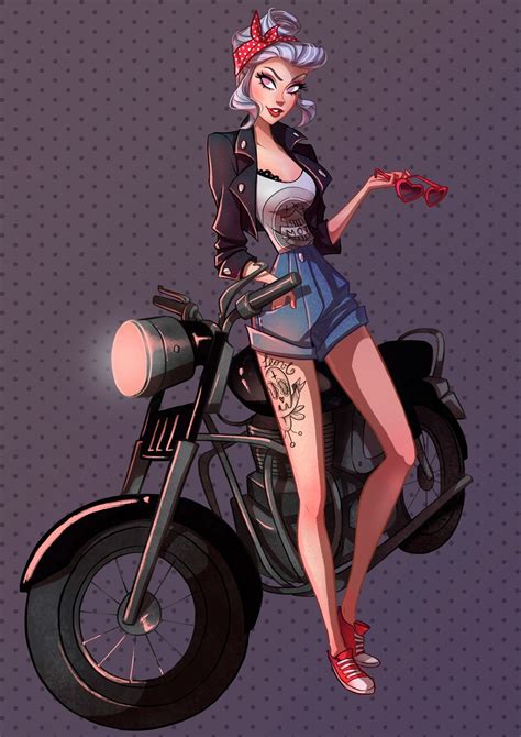 michele massagli on behance character art biker girl character design inspiration